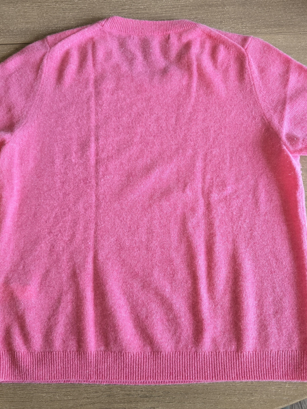Quince Pink Short-Sleeve Cashmere Crewneck Sweater - Picture 5 of 5